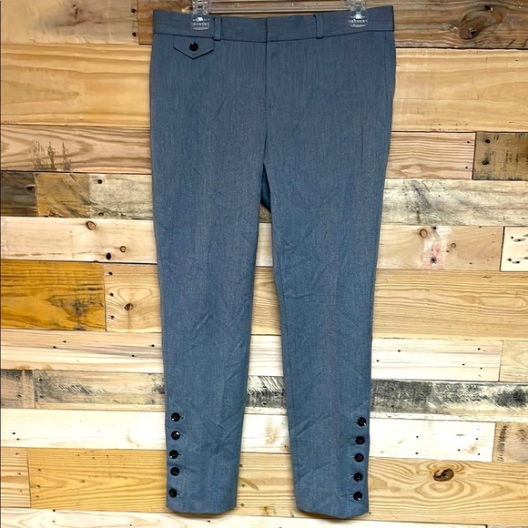 Banana Republic size 6 Gray Color Mid-rise Sloan Dress Pants with Button Detail - Picture 1 of 9